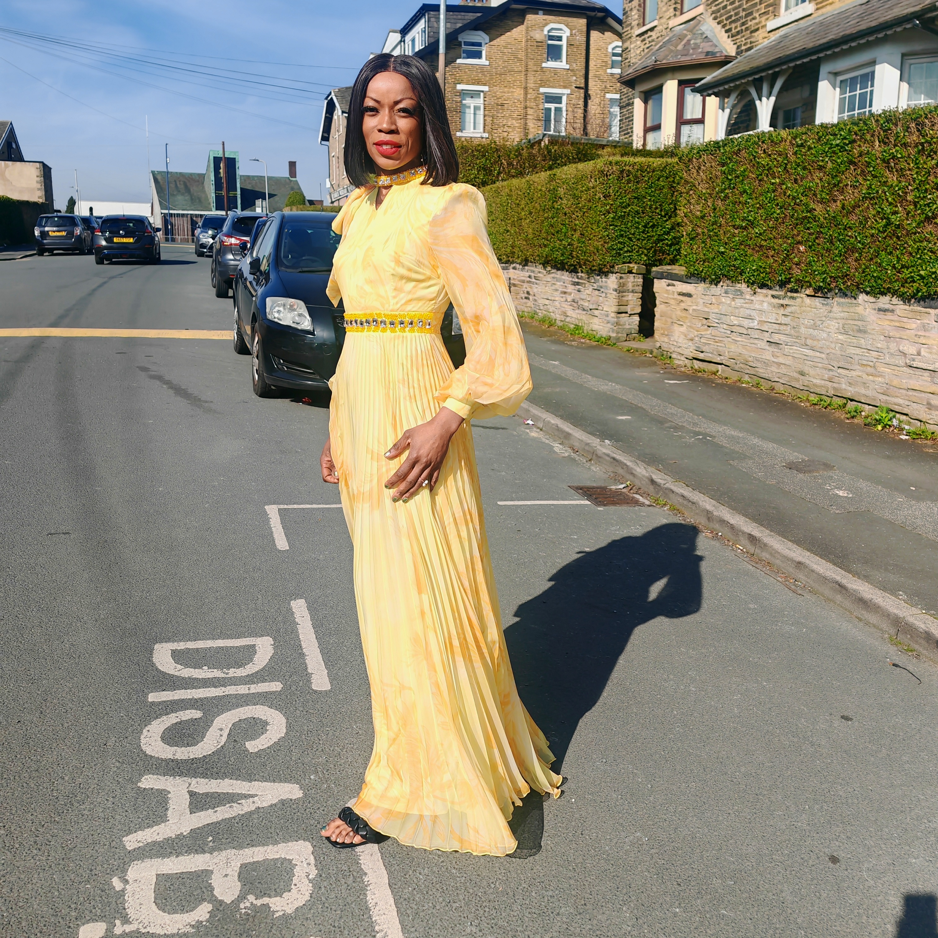 Golden Sunrise Pleated Gown ✨💛