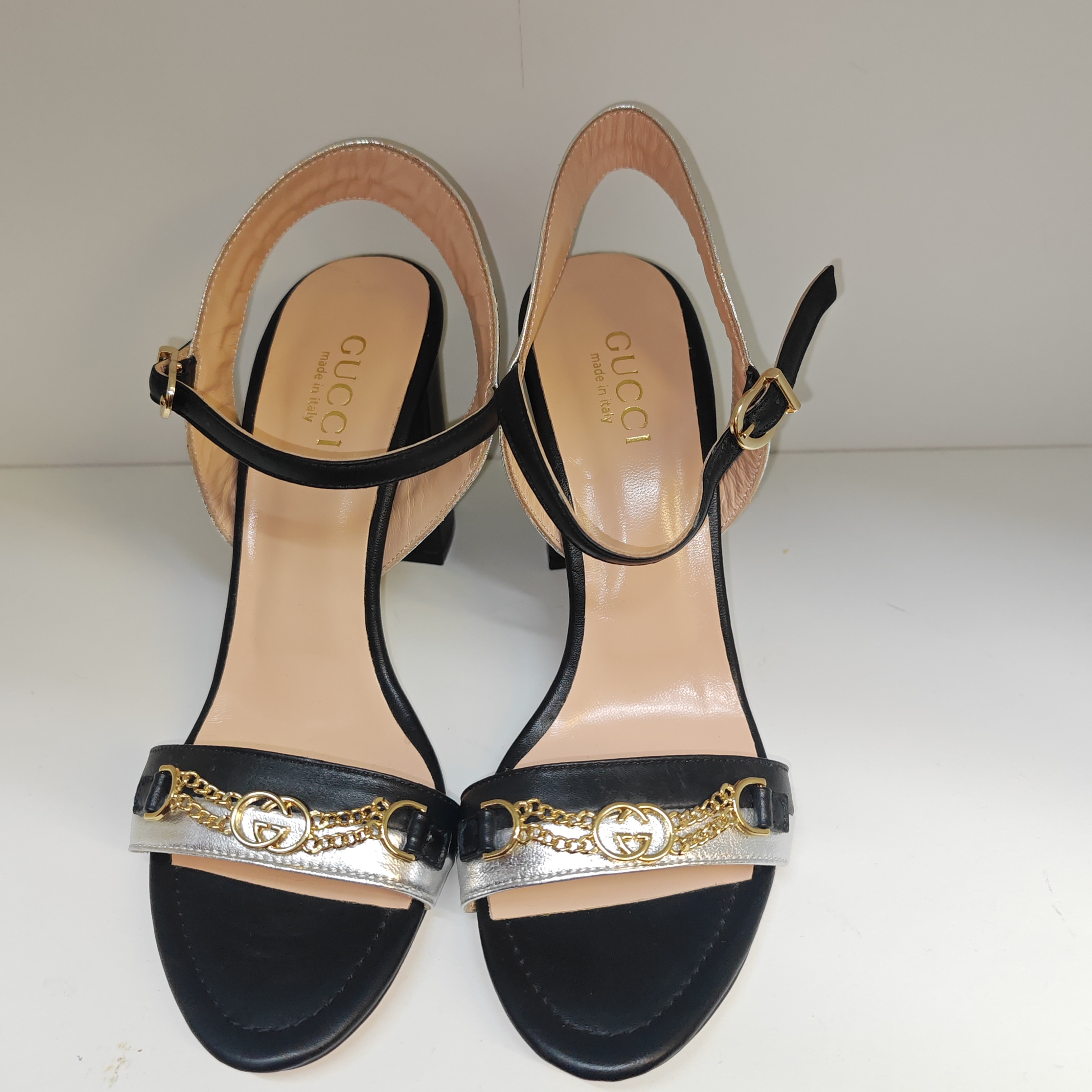 Black heels sandals