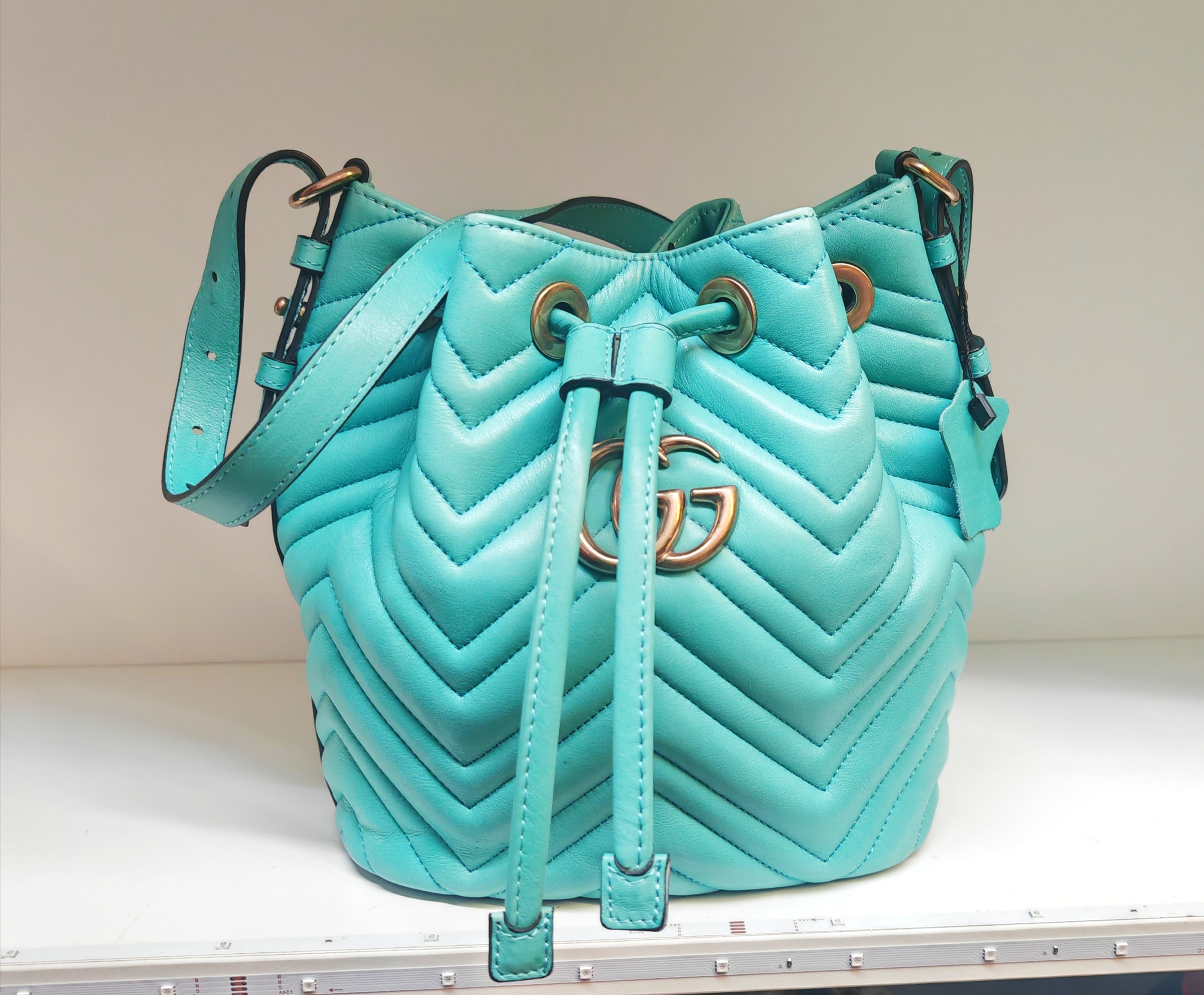 Bucket turquoise blue bag