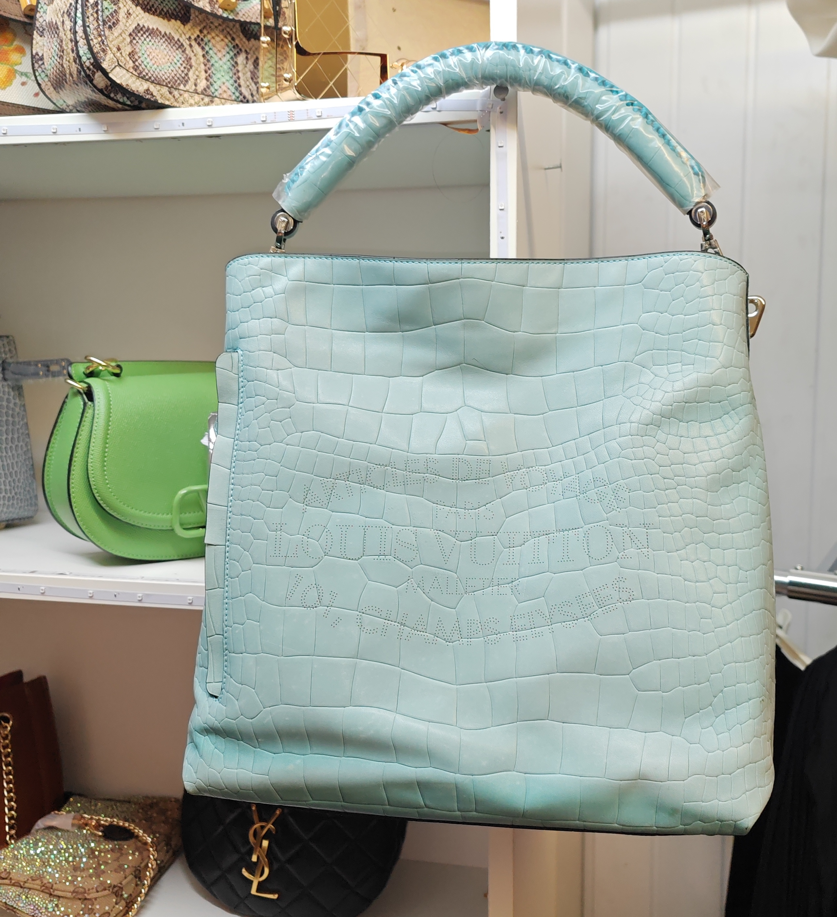 Sky blue tote bag