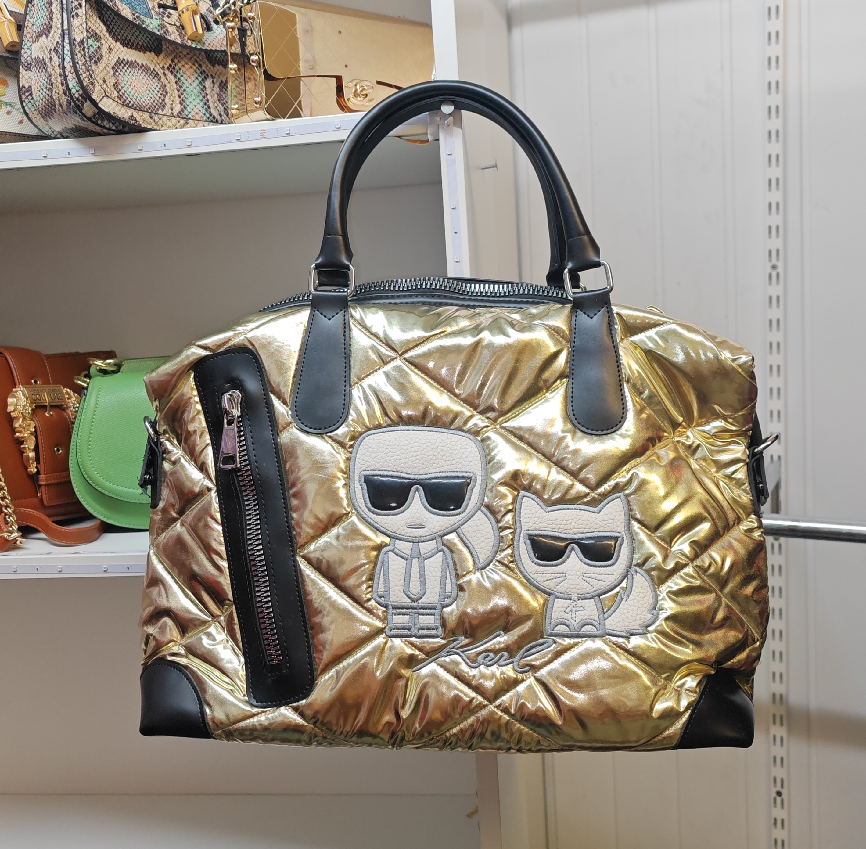 Duffle gold bag