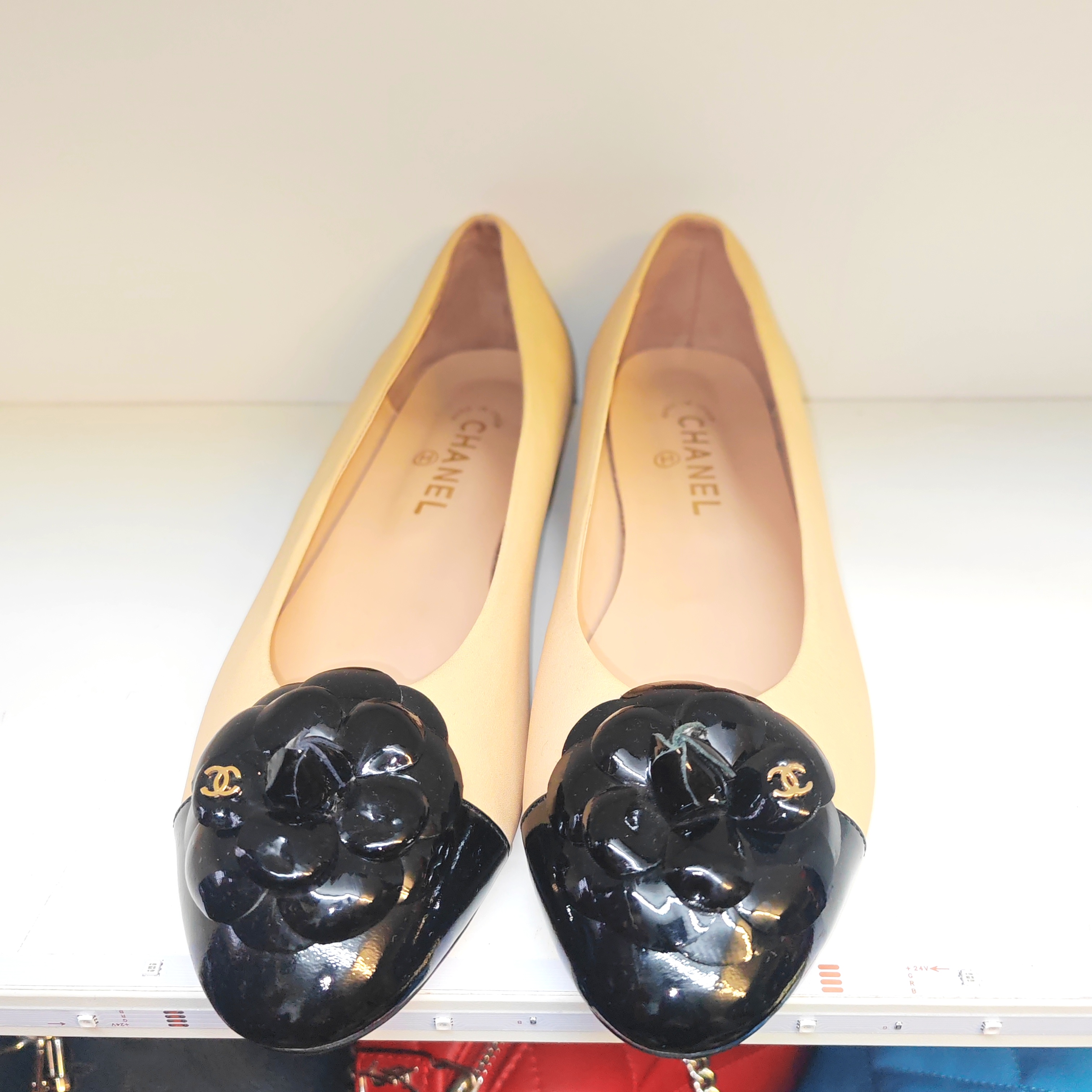 Ballet Flats Nude Beige and black
