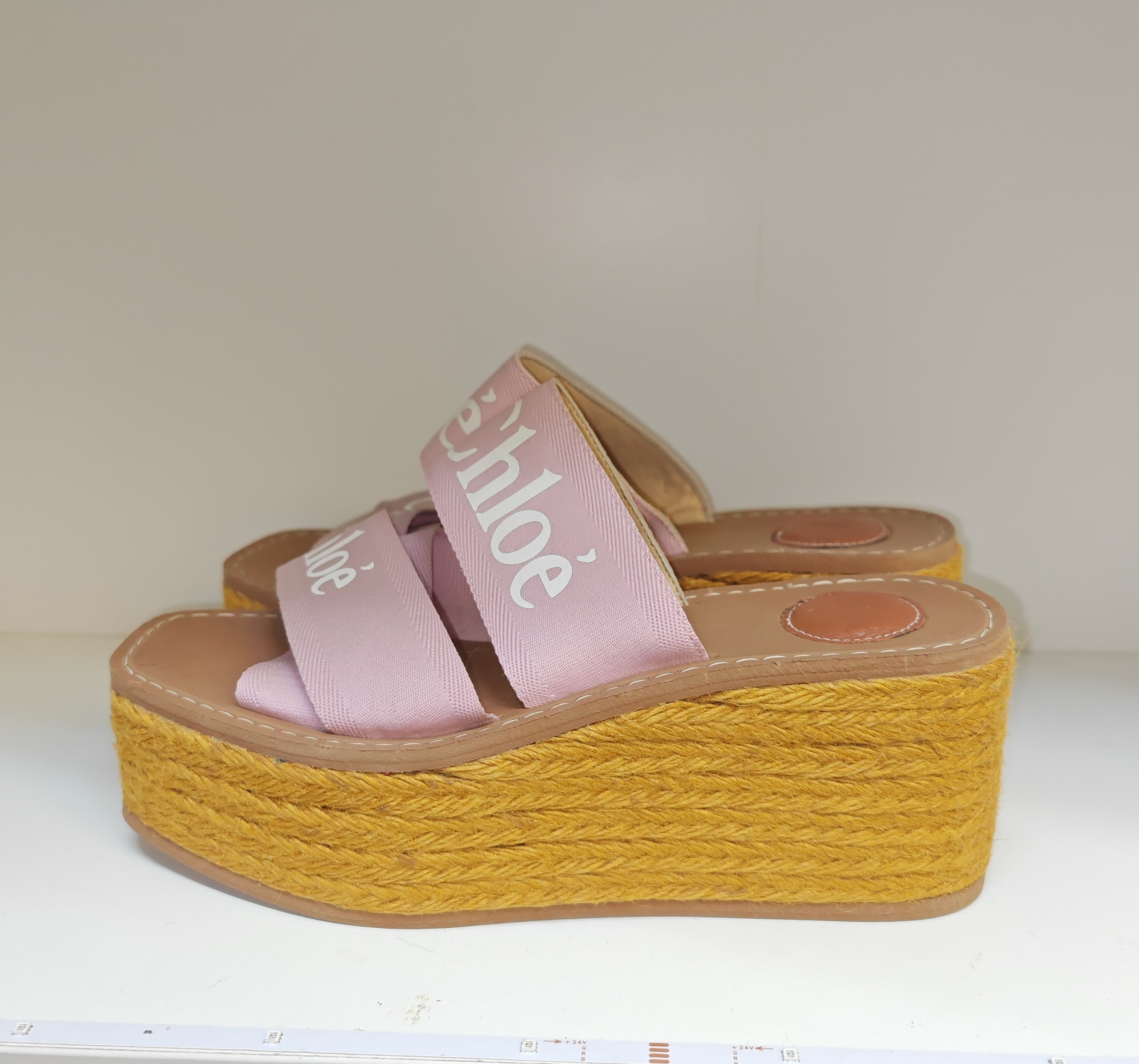 Pink platform slides
